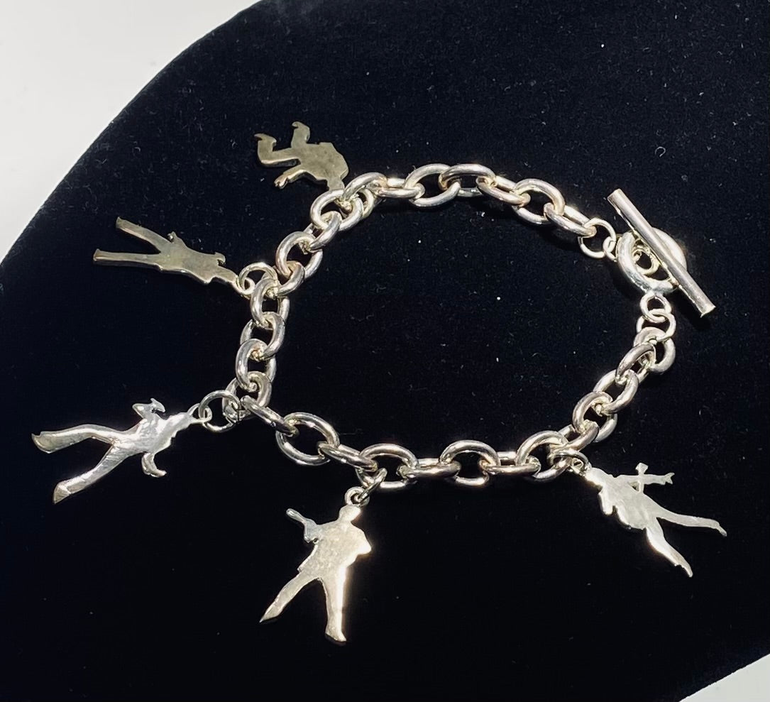 Elvis Presley .925 Sterling Silver Toggle Charm Bracelet