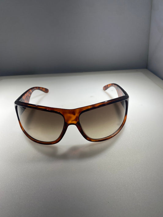 Trussardi Women's Brown Tortoise Shell Wrap Sunglasses — TE2142