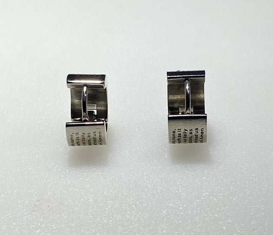 Stainless Steel The Lord's Prayer Huggie Hoop / Cuff Earrings