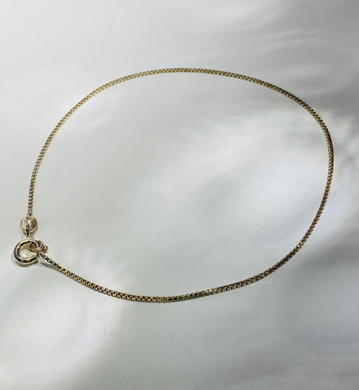 .925 Sterling Silver Classic Box Chain Anklet (9")