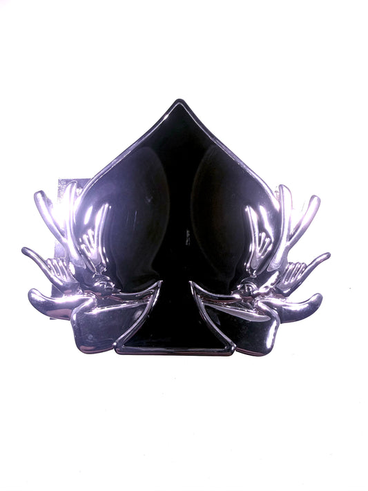 Ace of Spades & Rockabilly Swallows Enamel Belt Buckle