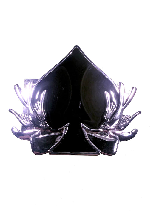 Ace of Spades & Rockabilly Swallows Enamel Belt Buckle