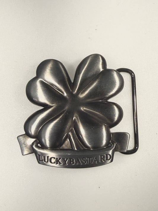 3D "Lucky Bastard" Four-Leaf Clover Belt Buckle