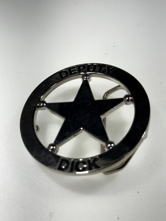 Large Round "Deputy Dick" Sheriff Star Badge Belt Buckle