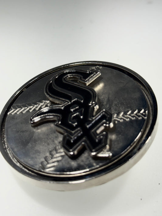 Chicago White Sox Black Enamel Belt Buckle