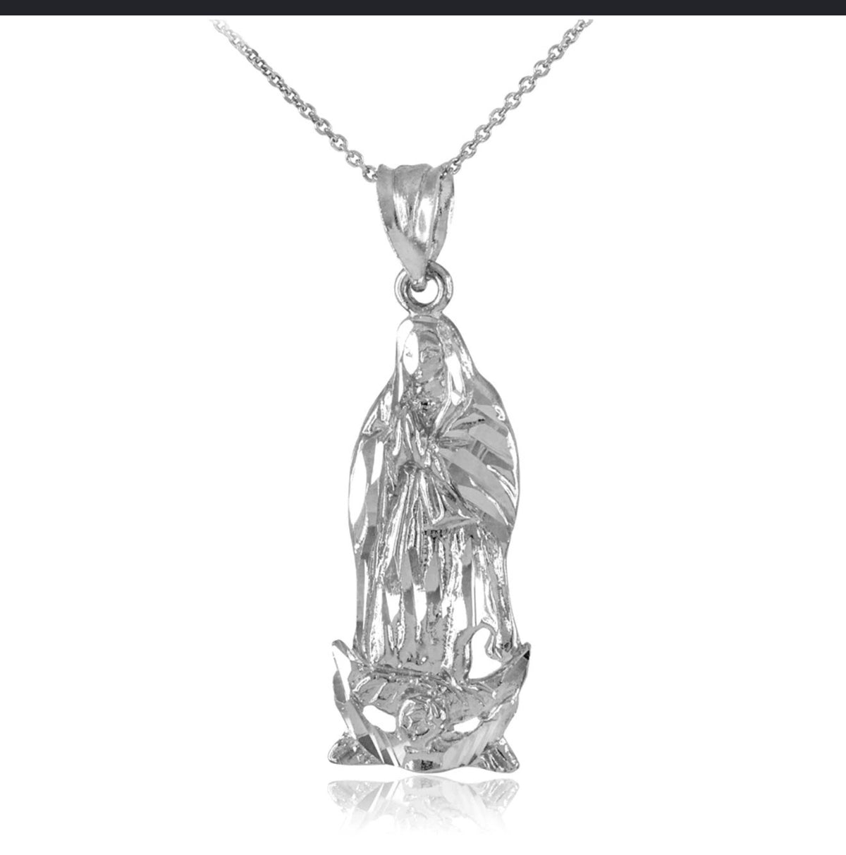 Our Lady of Guadalupe 925 Sterling Silver Figural Pendant Necklace