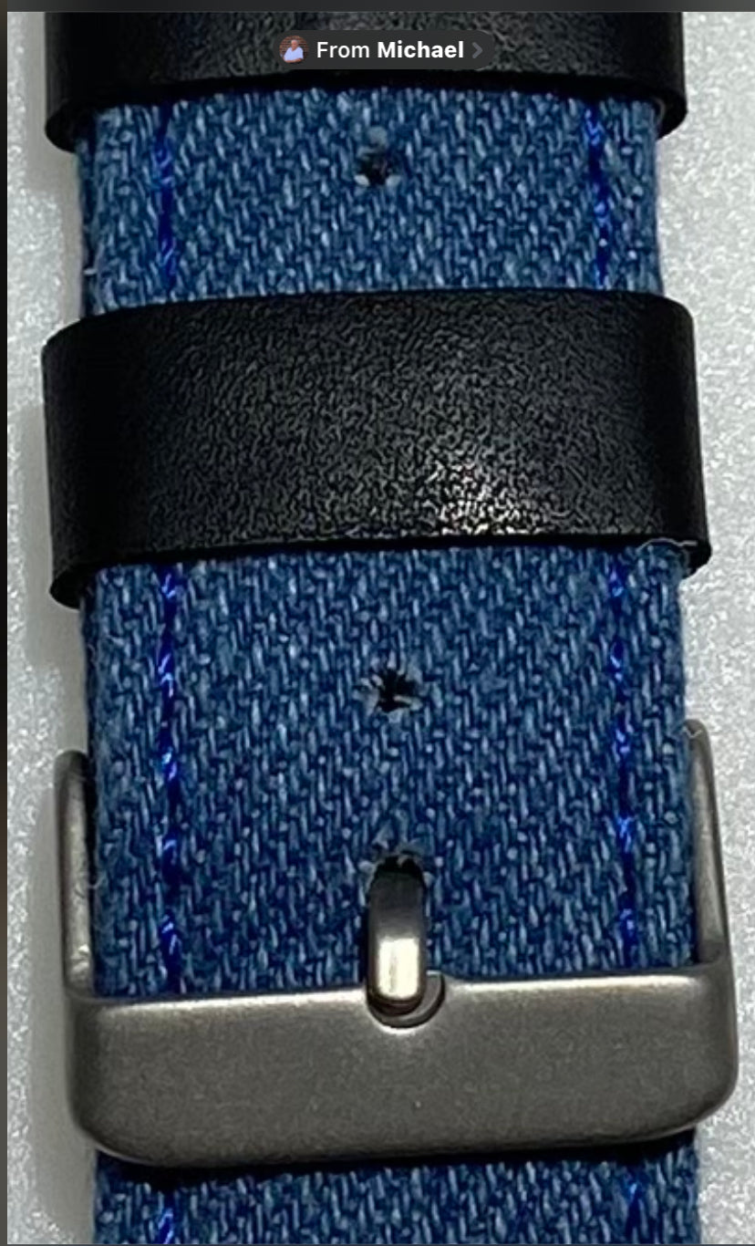 Hybrid Nylon and Genuine Leather Smartwatch Replacement Band