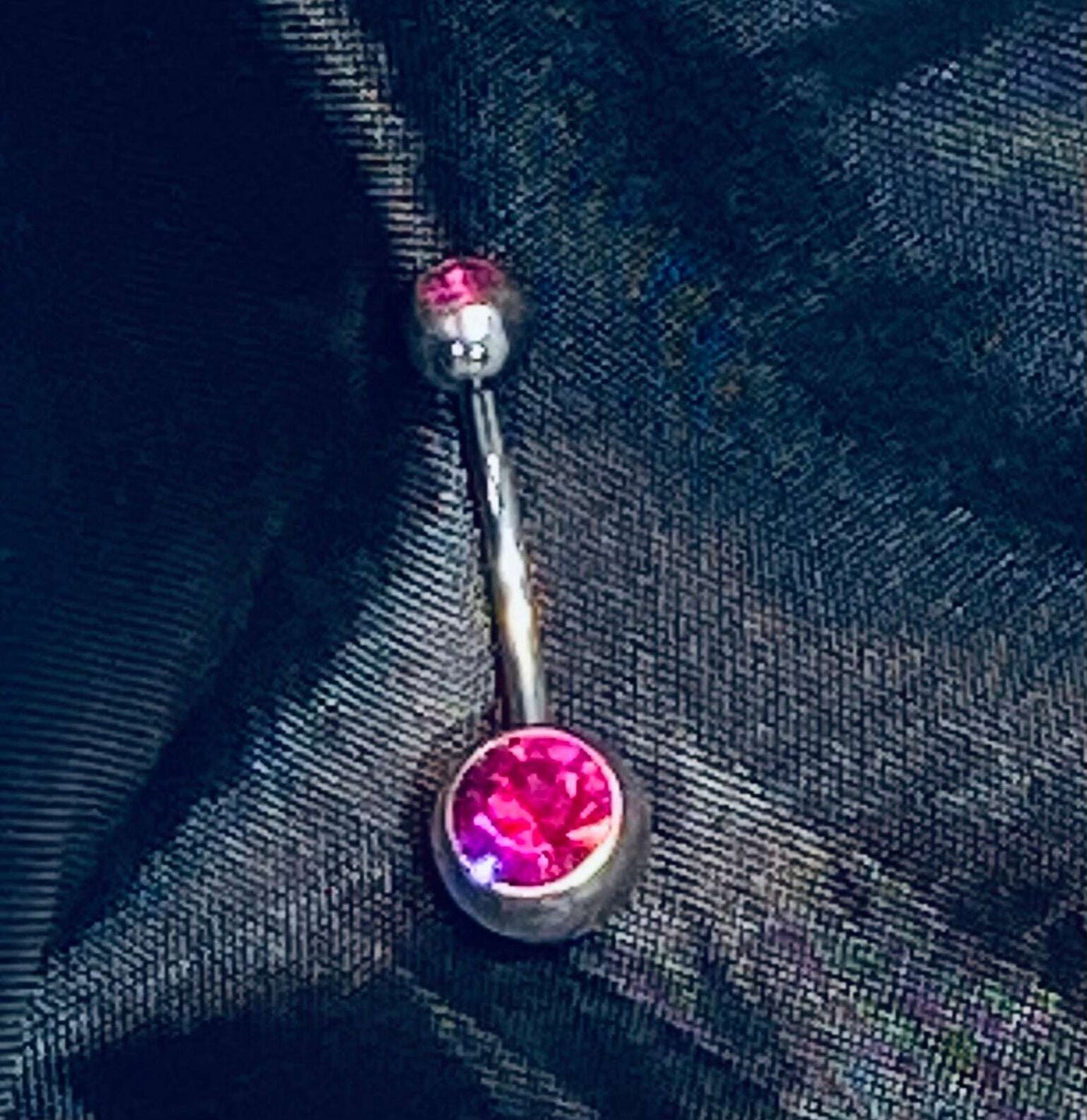 BELLYRING JEWELRY PINK BODYPIERCING BLACK FINISH - COLO