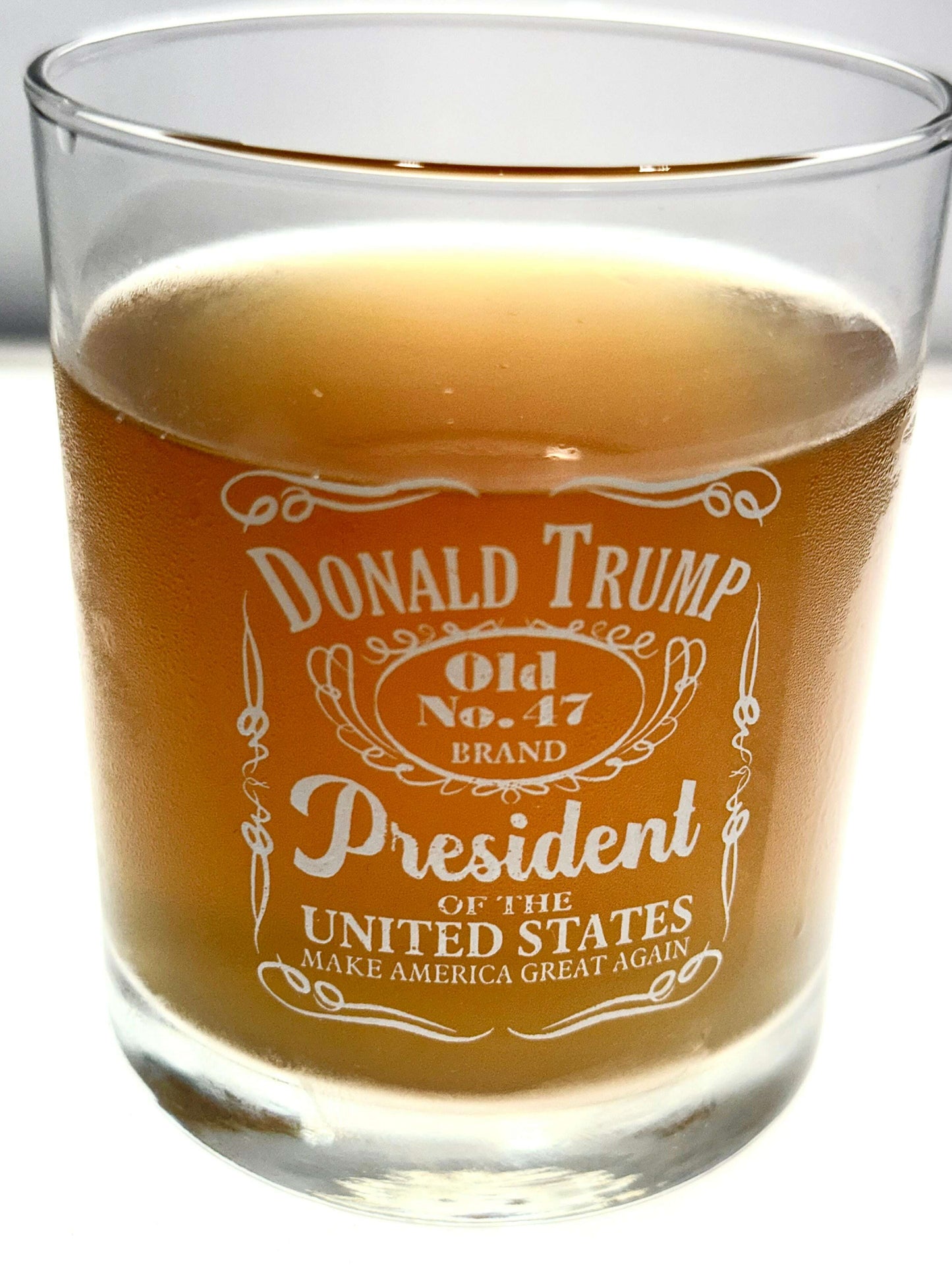 Donald Trump 47 Presidency Engraved Whiskey Glass, COMMEMORATIVE INAUGURATION - COLO