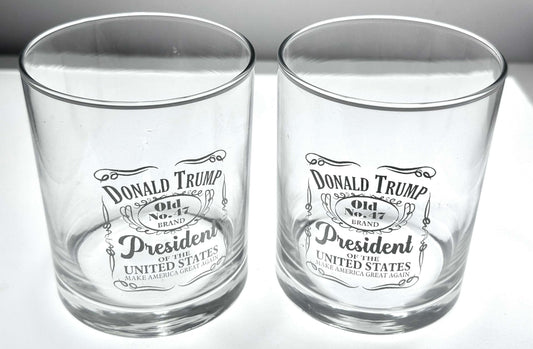Donald Trump 47 Presidency Engraved Whiskey Glass, COMMEMORATIVE INAUGURATION - COLO
