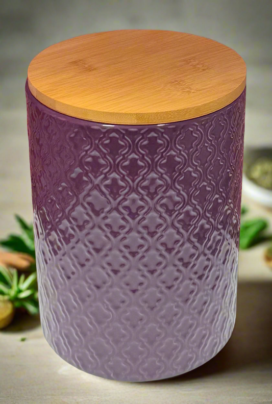 Ceramic Containers with Lids in Purple