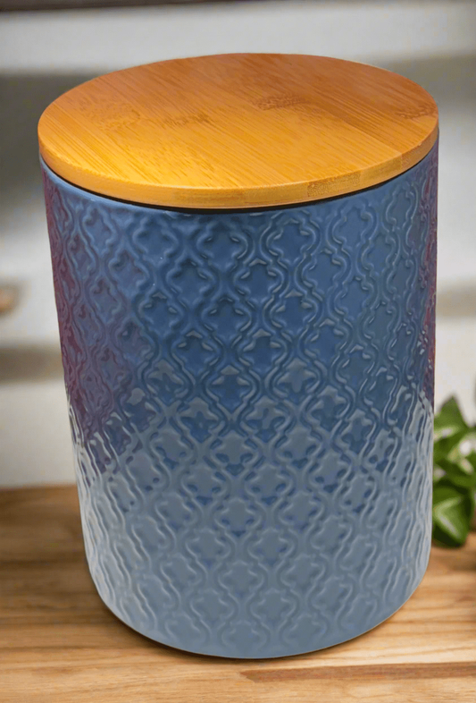 Ceramic Containers with Lids in Blue Designer Style - COLO