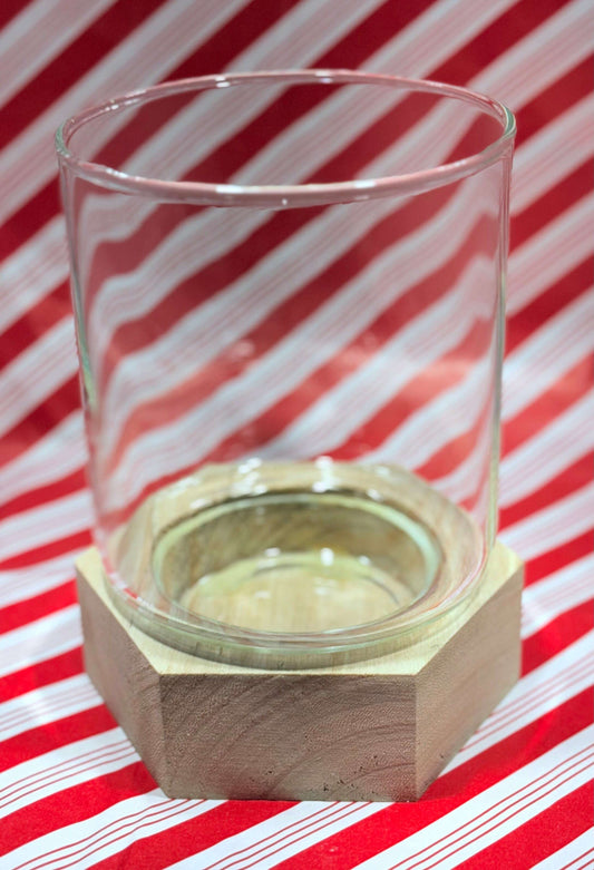 Glassware Candles Holder with Wood Basic - COLO
