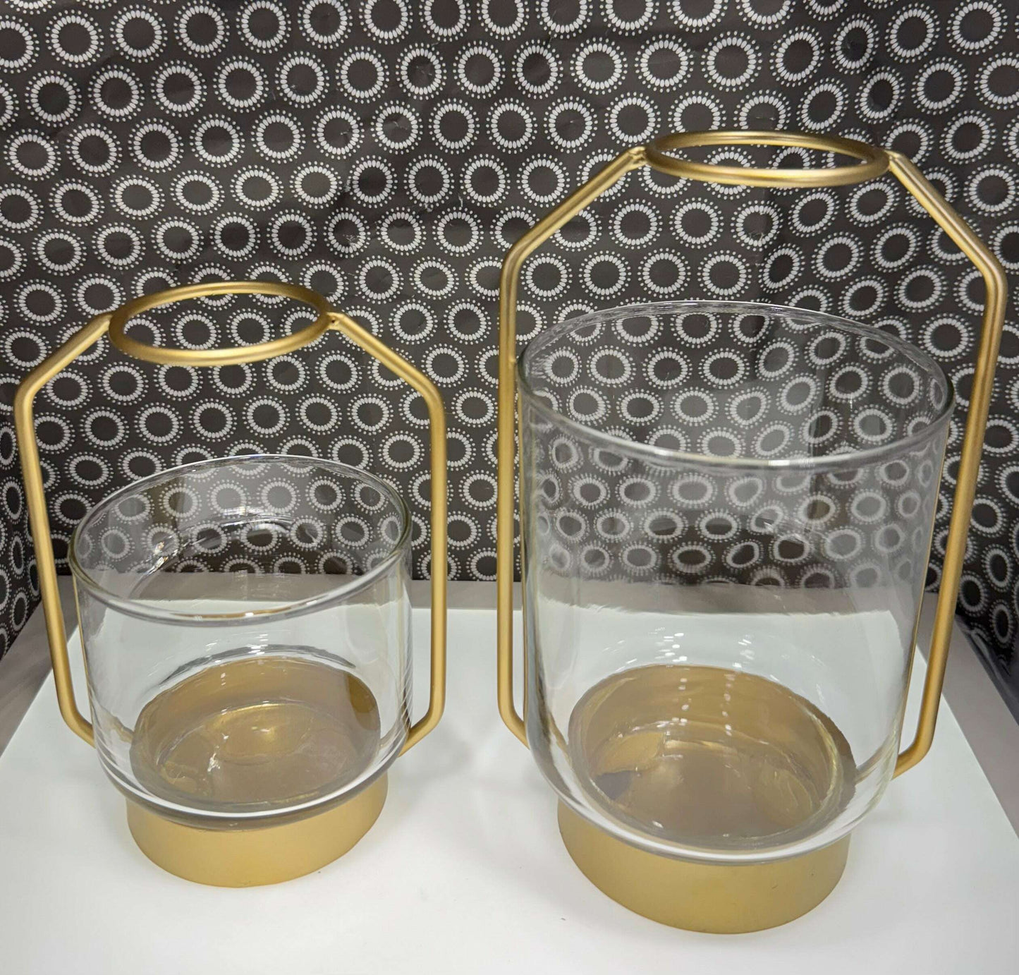 Vases 2 Gold Satin Finish Vases Round - COLO