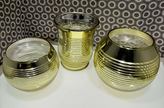 Vases 3 Gold Satin Finish Styles Vases Small - COLO