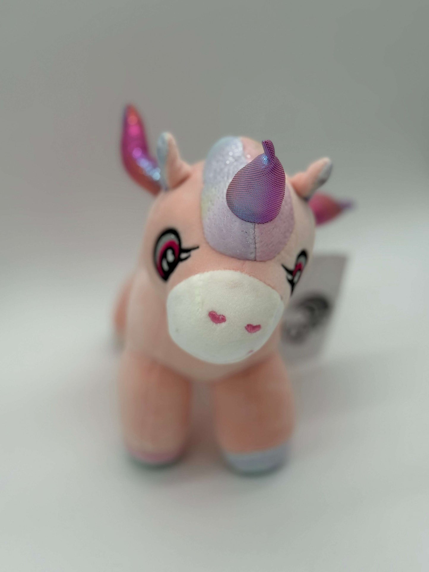 Plush Pink Unicorn – Soft Huggable Stuffed Animal with Sparkle Eyes 8"–10" - COLO