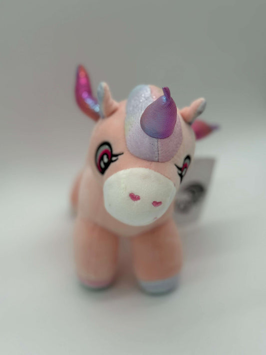 Plush Pink Unicorn – Soft Huggable Stuffed Animal with Sparkle Eyes 8"–10" - COLO