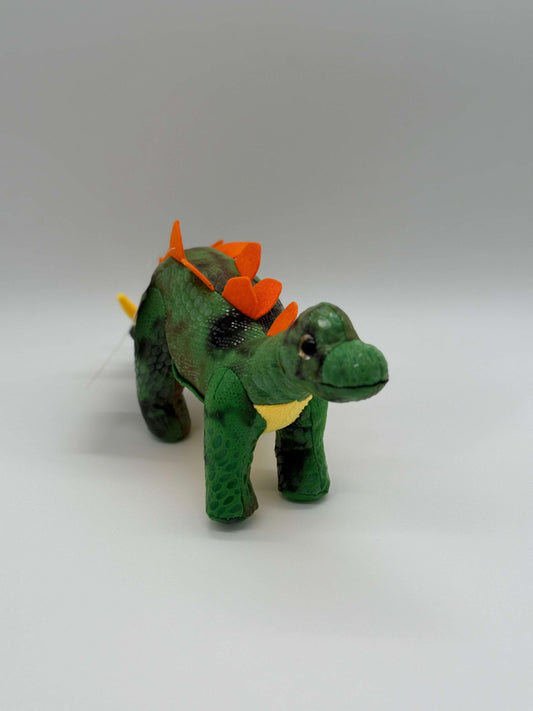 Green & Orange Stegosaurus Plush Toy – Medium Dinosaur Stuffed Animal, 10–14" - COLO