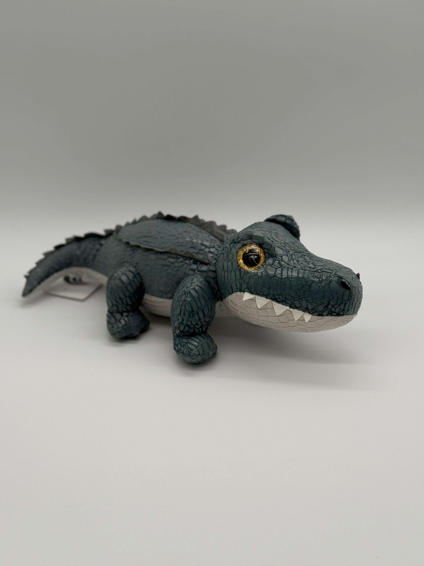White & Grey Crocodile Plush Toy – Medium Stuffed Animal, 10–14" - COLO