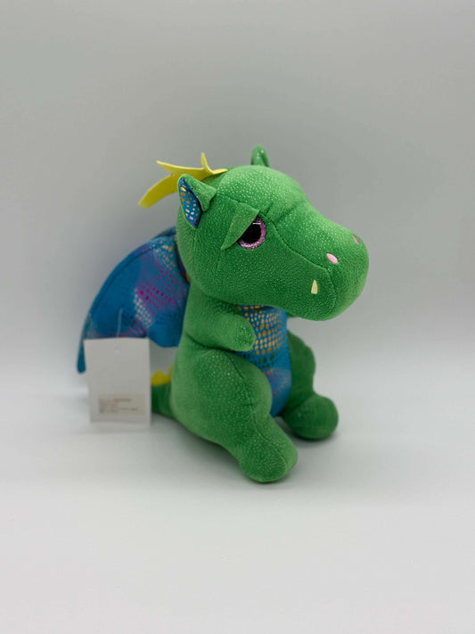 Green Dragon Plush Toy with Wings – Medium Stuffed Animal, 8–11" - COLO