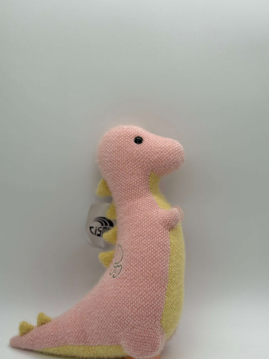 Pink & Yellow Dinosaur Plush Toy – Medium Stuffed Animal, 10–14" - COLO