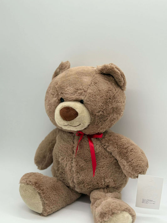 Light Brown Teddy Bear Stuffed Animal – Large 17"–19" Soft Plush Toy with Bow - COLO