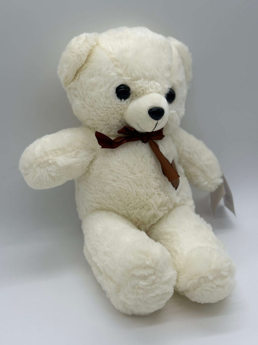 White Teddy Bear Stuffed Animal – Large 17"–19" Soft Plush Toy with Bow - COLO