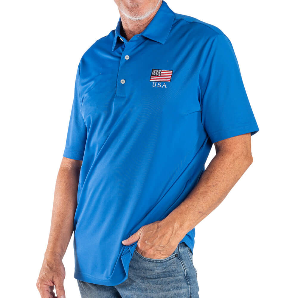 Men's Greg Norman Freedom Pique USA Polo