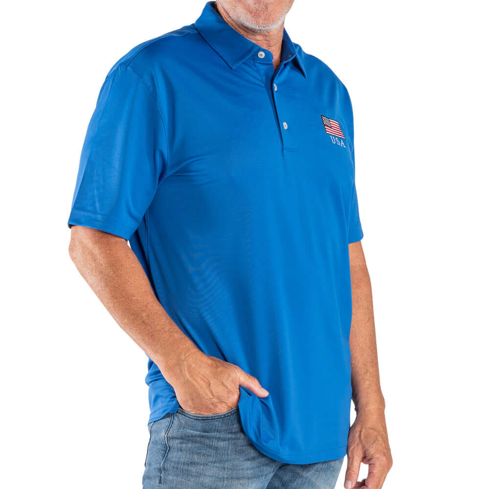 Men's Greg Norman Freedom Pique USA Polo