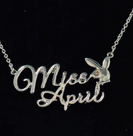PLAYBOY MISS April w/BIRTH MONTH STONE Necklace - COLO