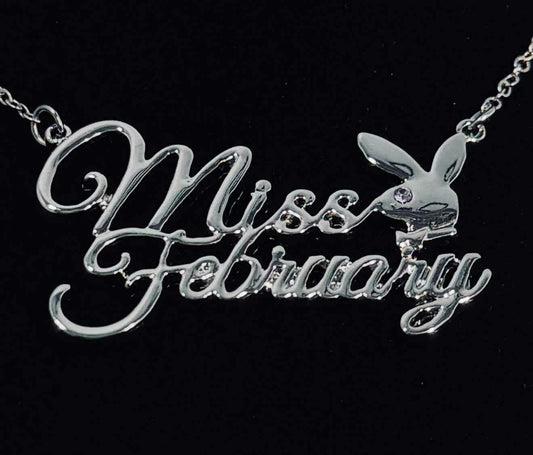 PLAYBOY MISS February w/BIRTH MONTH STONE Necklace jewelry - COLO