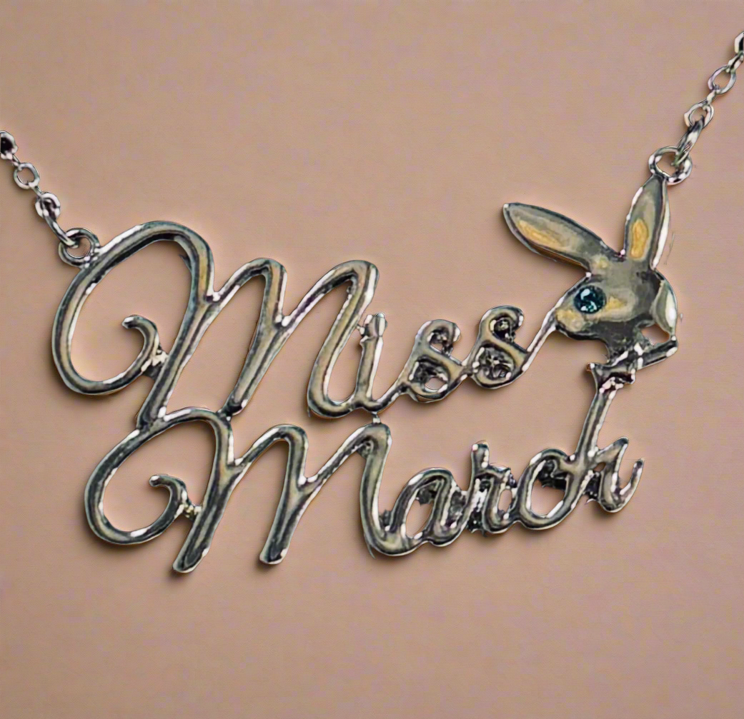 PLAYBOY MISS March w/BIRTH MONTH STONE Necklace jewelry