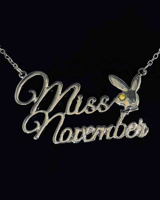 PLAYBOY MISS November w/BIRTH MONTH STONE Necklace jewelry - COLO