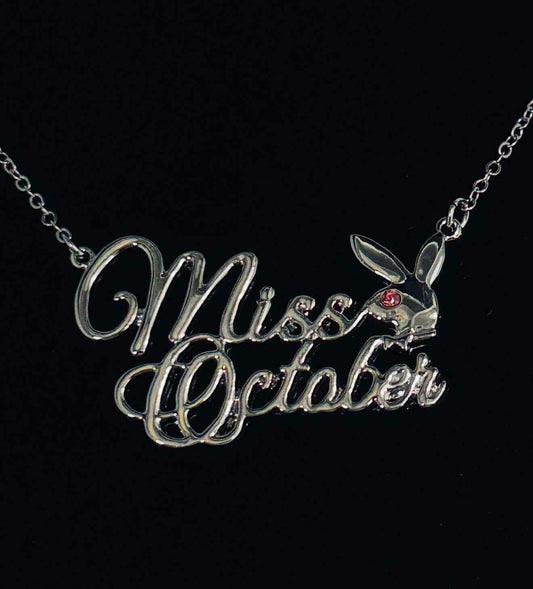 PLAYBOY MISS October w/BIRTH MONTH STONE Necklace jewelry - COLO