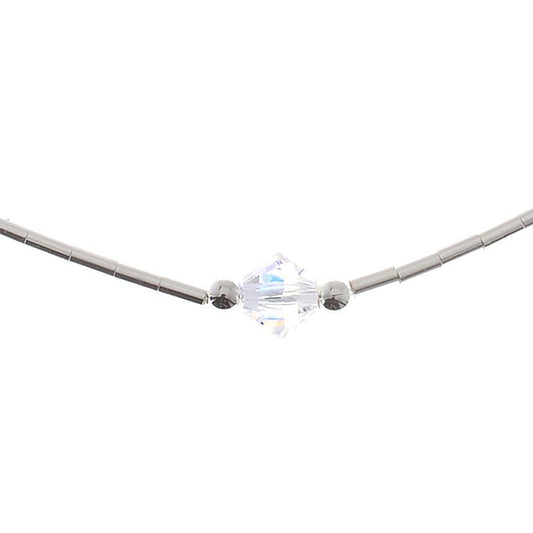 Sterling Silver Clear Anklet 10"