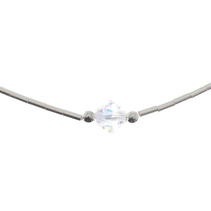 Sterling Silver Clear Anklet 10" - COLO