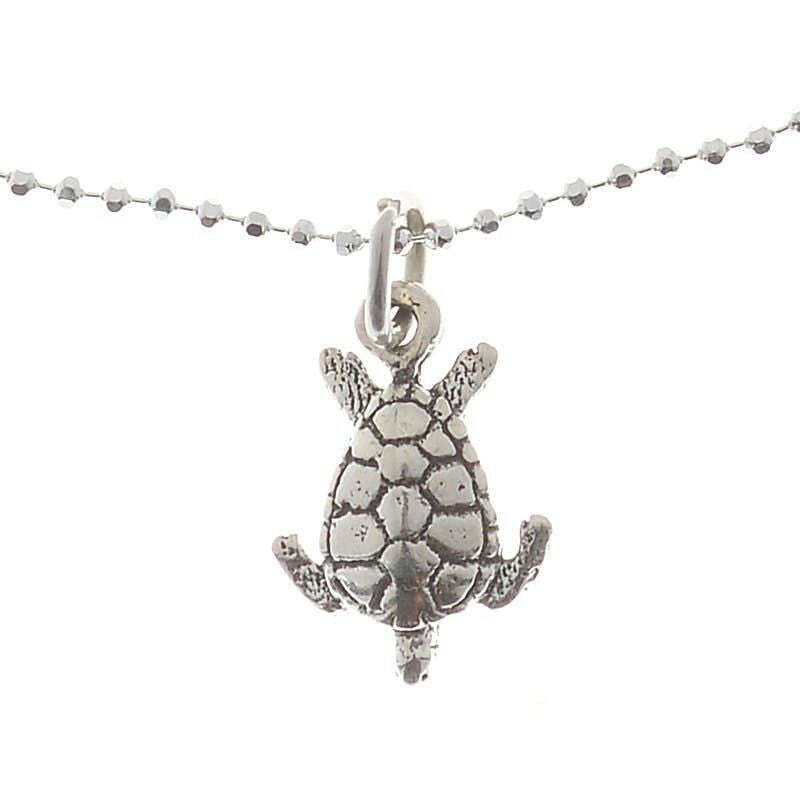 Sterling Silver Sea Turtle Anklet 10" - COLO