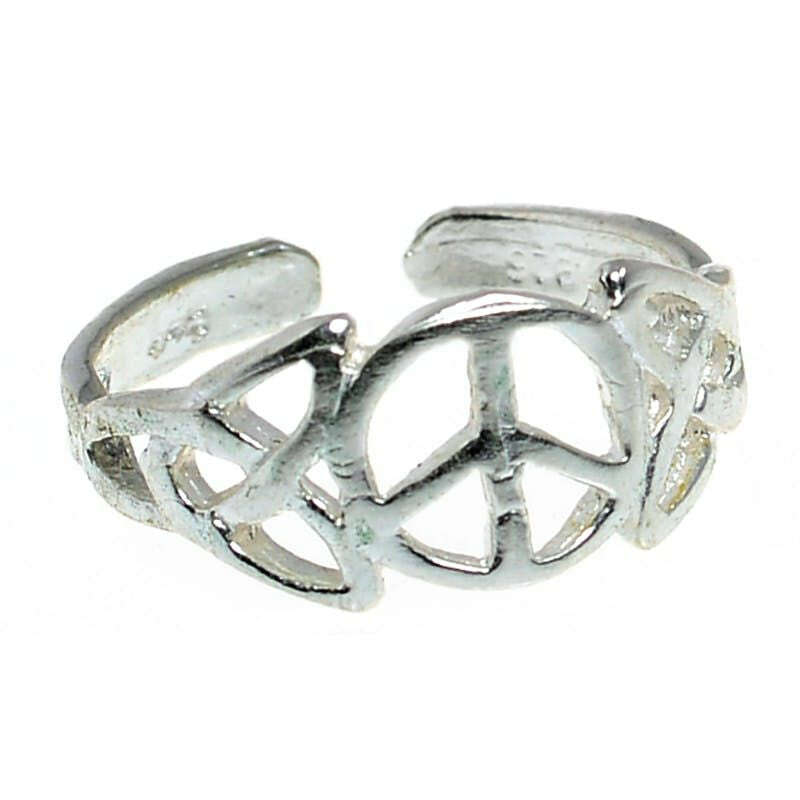Sterling Silver Peace Toe/Midi Ring - COLO