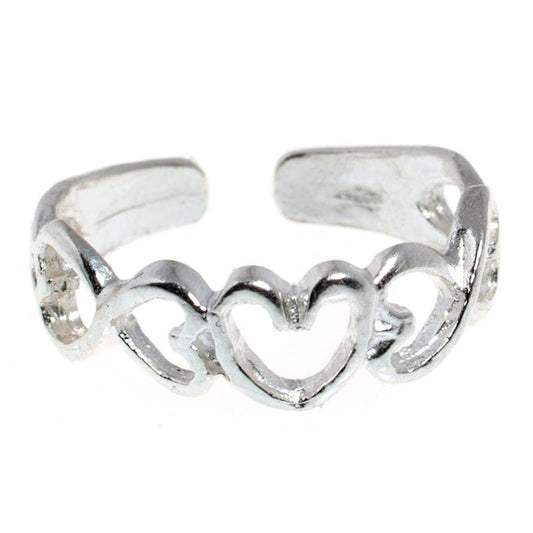 Sterling Silver Open Heart Toe/Midi Ring
