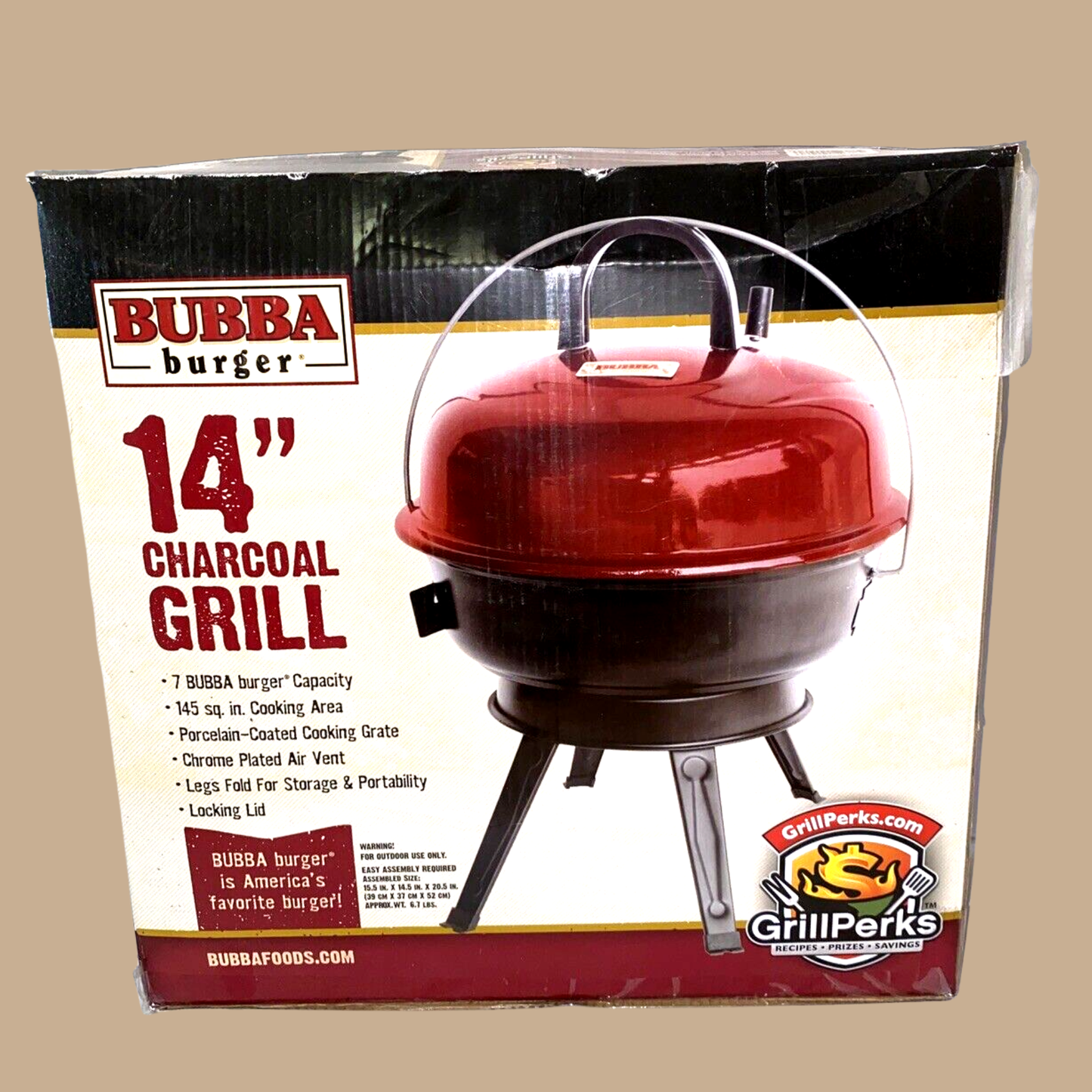 Bubba Burger 14" Charcoal Grill