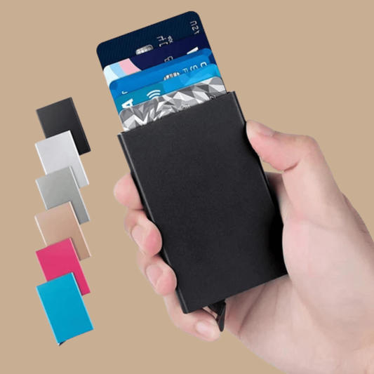 5 Pcs Card Holder Wallet Pocket Case RFID Blocking (Blue, Red, Gold, Silver, Black) - COLO
