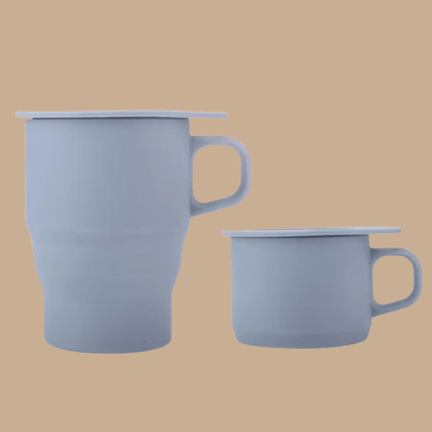 Silicone Collapsible Coffee Mug with Straw (Grey) - COLO