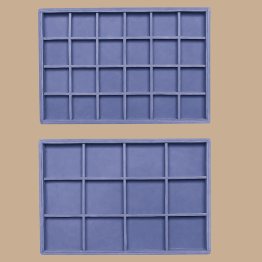 Blue Velvet Jewelry Organizer Trays Set of 2 - COLO