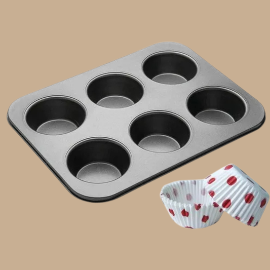 Black Carbon Steel Non-Stick Muffin Pan