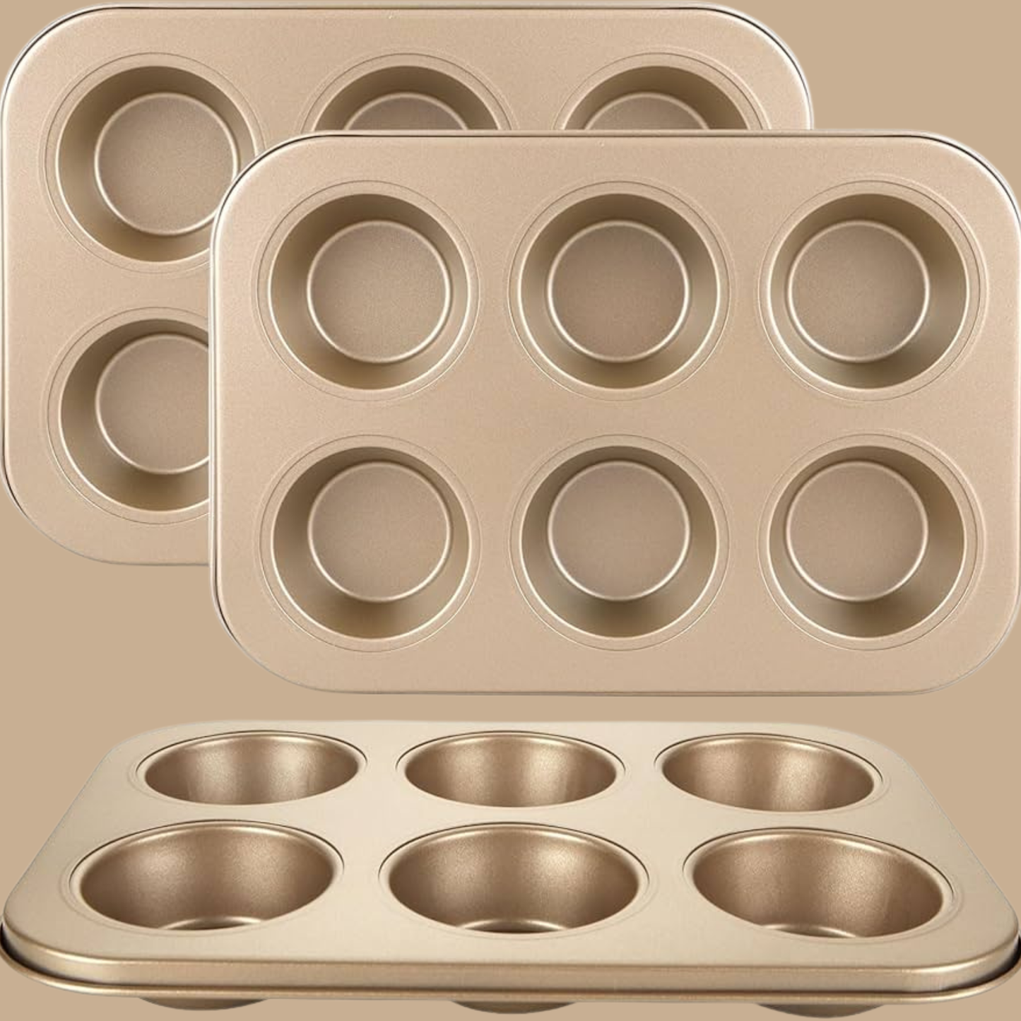 Gold Carbon Steel Non-Stick Muffin Pan