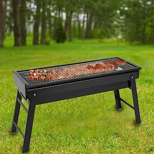 Portable Foldable Charcoal BBQ Grill with Ashtray Plate - COLO