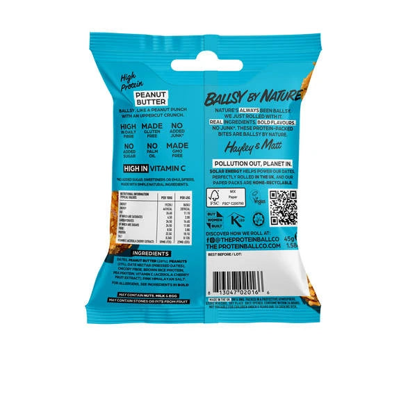 The Protein Ball Co. Plant-Based Peanut Butter Protein Balls – Vegan Gluten Free Snack