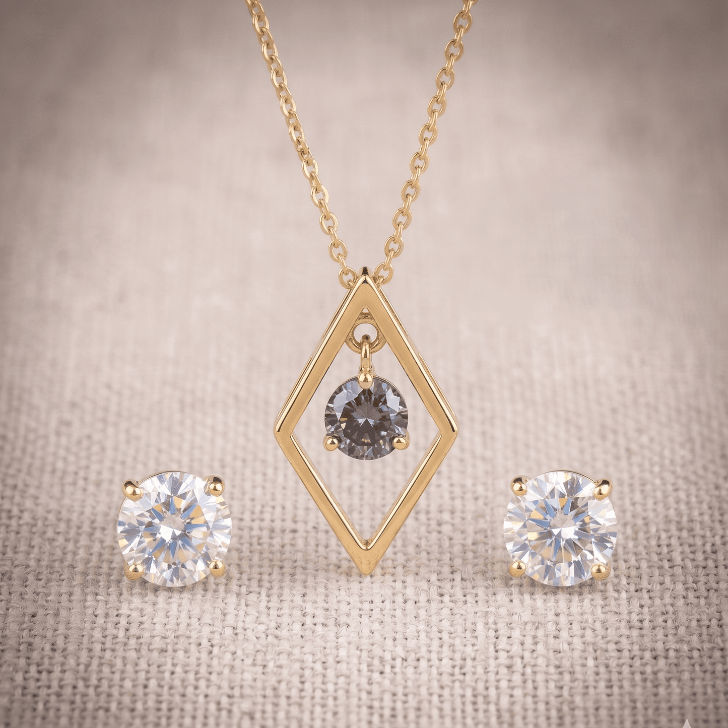 Stainless Steel Earring and Pendant Set with Chain – Durable, Tarnish Resistant Jewelry Set for Everyday Wear