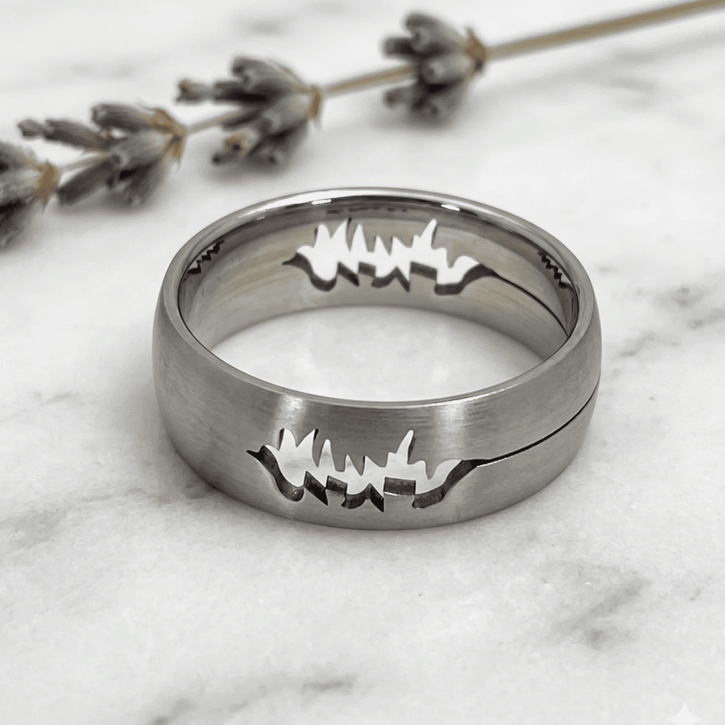 Stainless Steel PULSE CUTOUT BAND Rings
