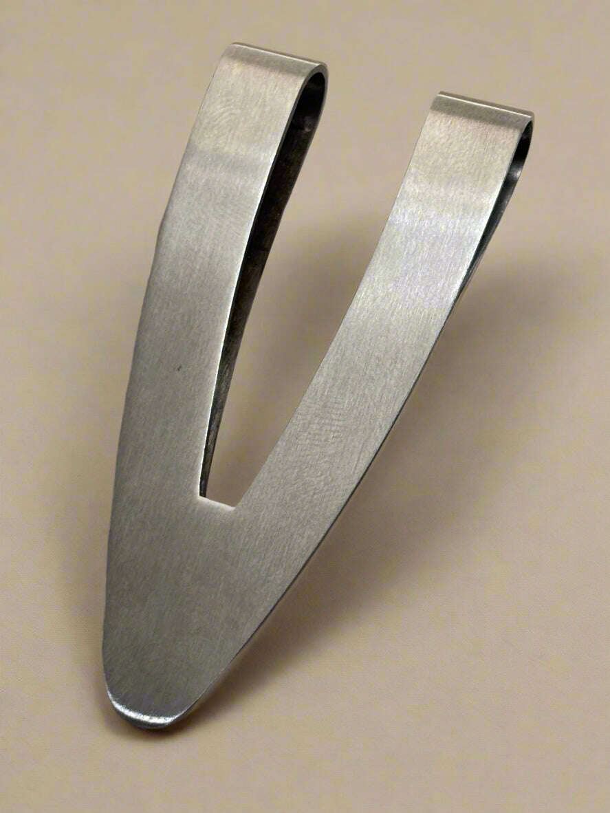 Dual Slot Brushed Metal Money Clip with Curved Edges - COLO